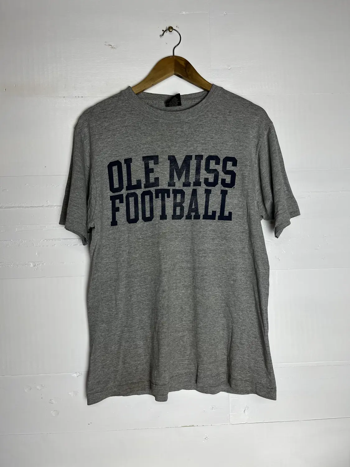 (M) Ole Miss football grey t shirt