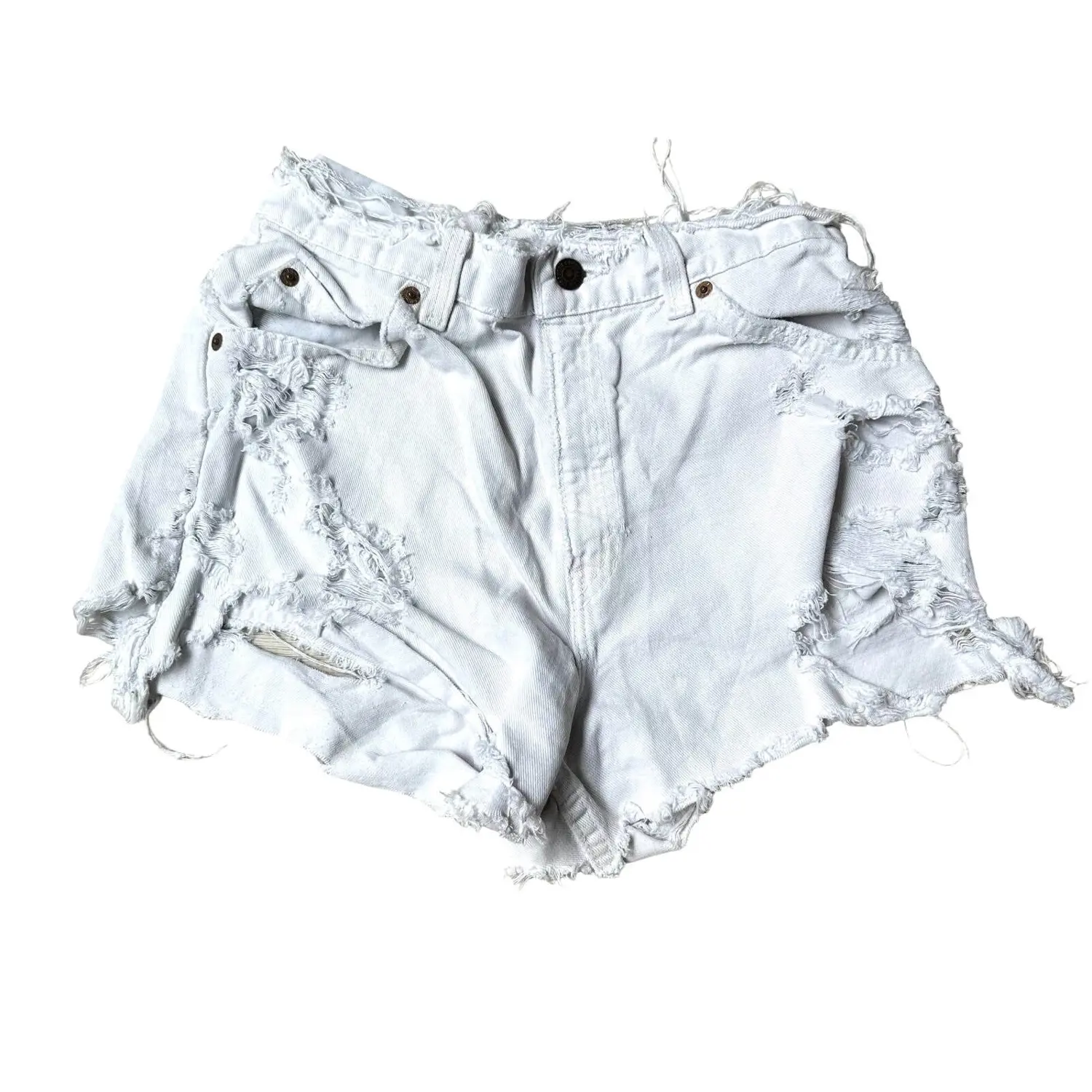Vintage Levi’s High Waist Orange Tab White Cutoff Shorts - Size: S