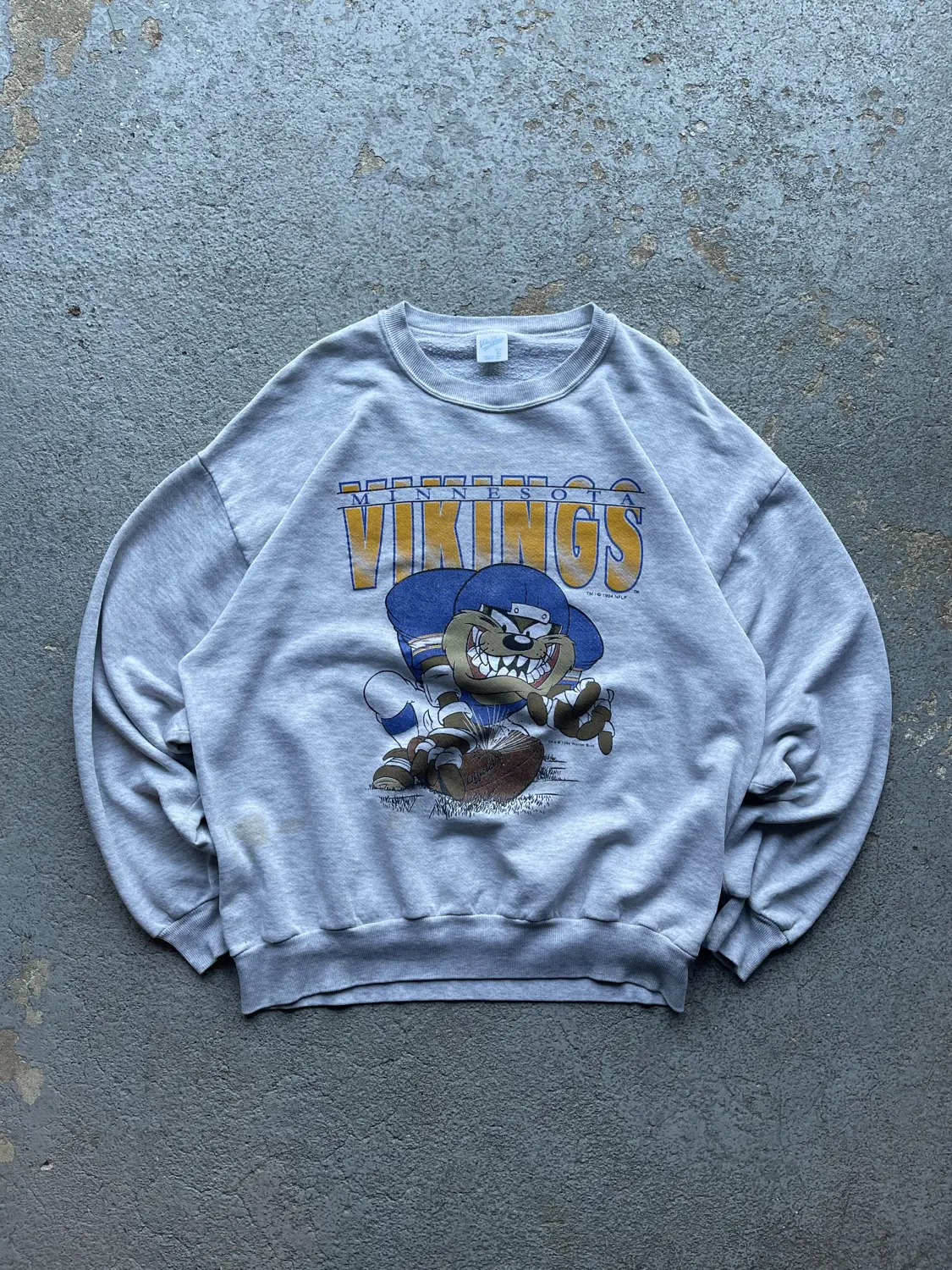 Vintage 90s Taz Minnesota Vikings Crew