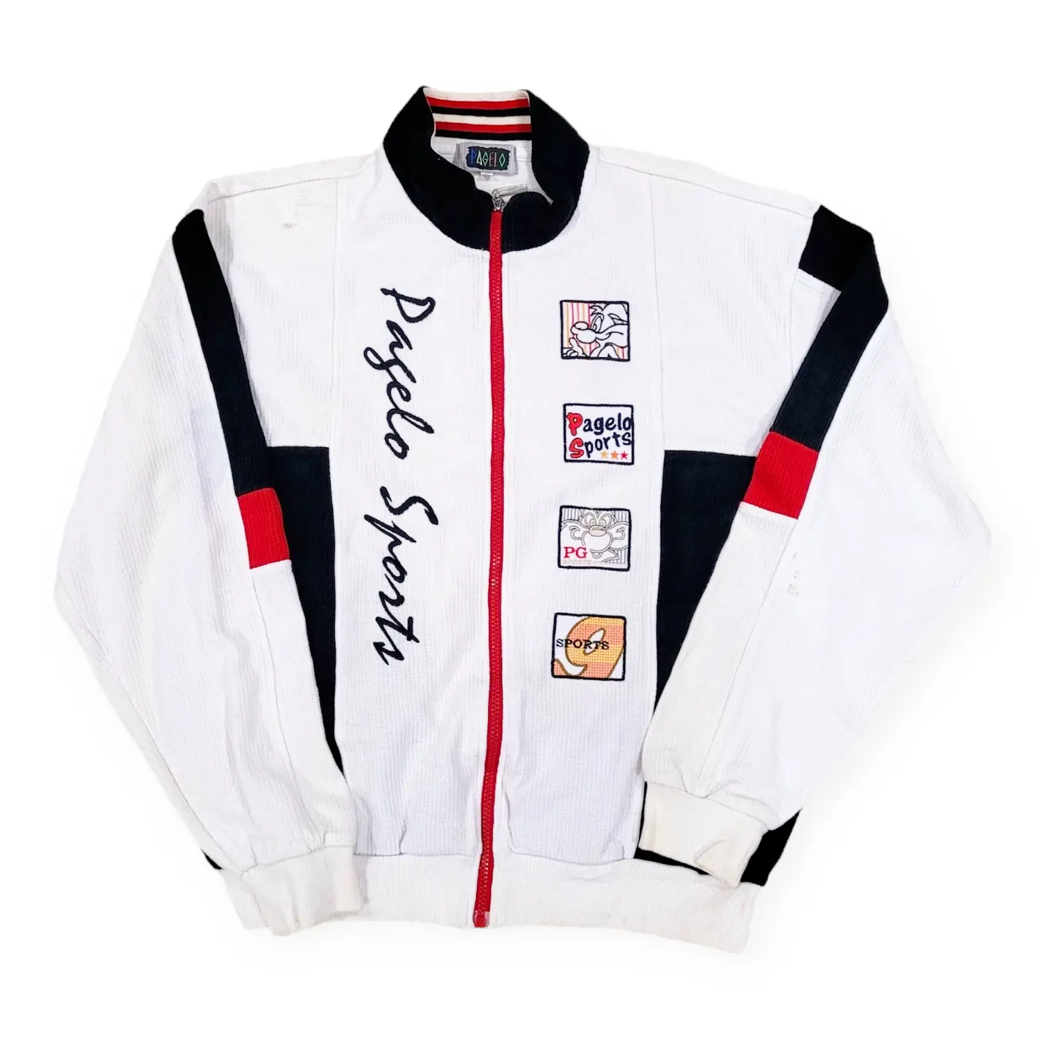 Vintage 90s Pagelo Sports Zip up Knit Racing Jacket- Size: M